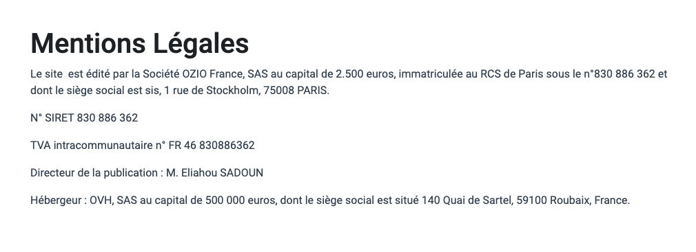 Mentions légales